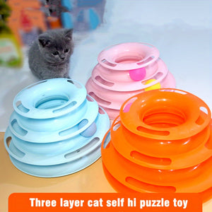 Multi-Level Cat Ball Tower – Rotating Interactive Toy for Cats