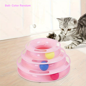 Multi-Level Cat Ball Tower – Rotating Interactive Toy for Cats