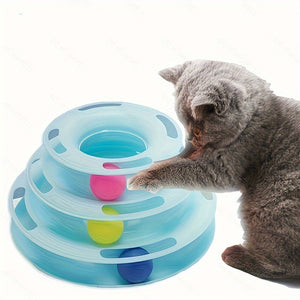 Multi-Level Cat Ball Tower – Rotating Interactive Toy for Cats