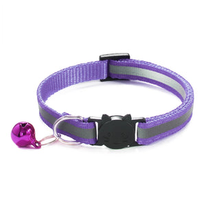 Reflective Breakaway Cat Collar with Bell – Vibrant Colors for Safety