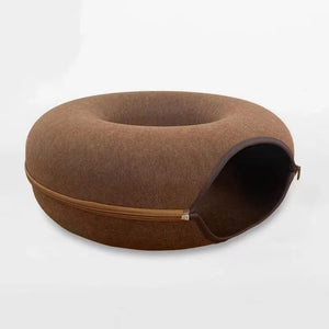 Donut Cat Bed with Interactive Tunnel – Cozy and Fun Hideaway