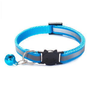 Reflective Breakaway Cat Collar with Bell – Vibrant Colors for Safety