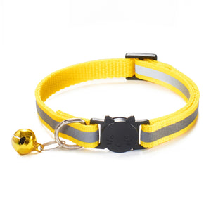 Reflective Breakaway Cat Collar with Bell – Vibrant Colors for Safety