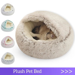 Warm Soft Plush Cat Bed Cave for Ultimate Comfort