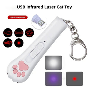 3-in-1 USB Rechargeable Laser Cat Toy – Interactive Light & Pattern Projector for Pet Fun