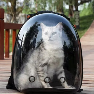 Portable Space Capsule Cat Backpack with Breathable Design for Travel