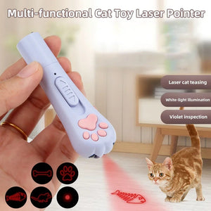 3-in-1 USB Rechargeable Laser Cat Toy – Interactive Light & Pattern Projector for Pet Fun