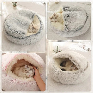 Warm Soft Plush Cat Bed Cave for Ultimate Comfort