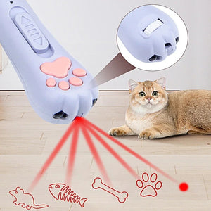 3-in-1 USB Rechargeable Laser Cat Toy – Interactive Light & Pattern Projector for Pet Fun