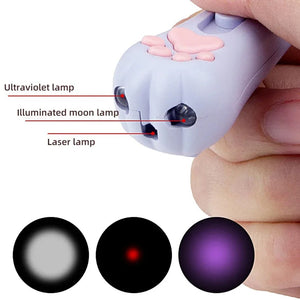 3-in-1 USB Rechargeable Laser Cat Toy – Interactive Light & Pattern Projector for Pet Fun