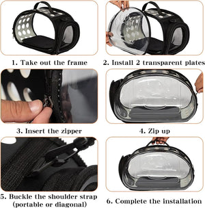 Transparent Foldable Outdoor Pet Travel Carrier