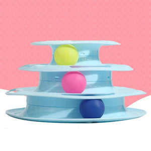 Multi-Level Cat Ball Tower – Rotating Interactive Toy for Cats