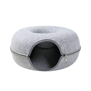 Donut Cat Bed with Interactive Tunnel – Cozy and Fun Hideaway