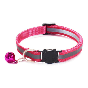 Reflective Breakaway Cat Collar with Bell – Vibrant Colors for Safety